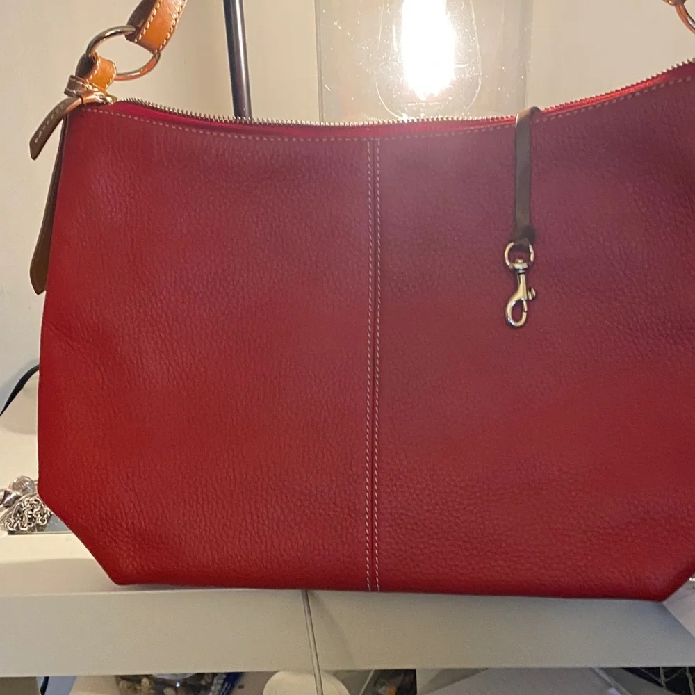 Dooney & Bourke Vibrant Red Leather Handbag Vintage!